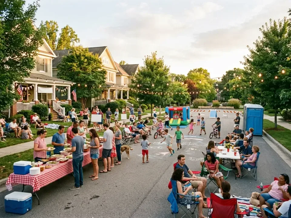 neighborhood-block-party-gathe-005 — Portable Toilet Services We Offer in Unionville, Budget Porta Potty / Portable Toilet /…