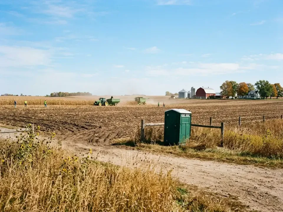 rural-farm-property-worker-acc-004 — recent job completion, Budget Porta Potty / Portable Toilet / Porta John / Port-a-Loo i…